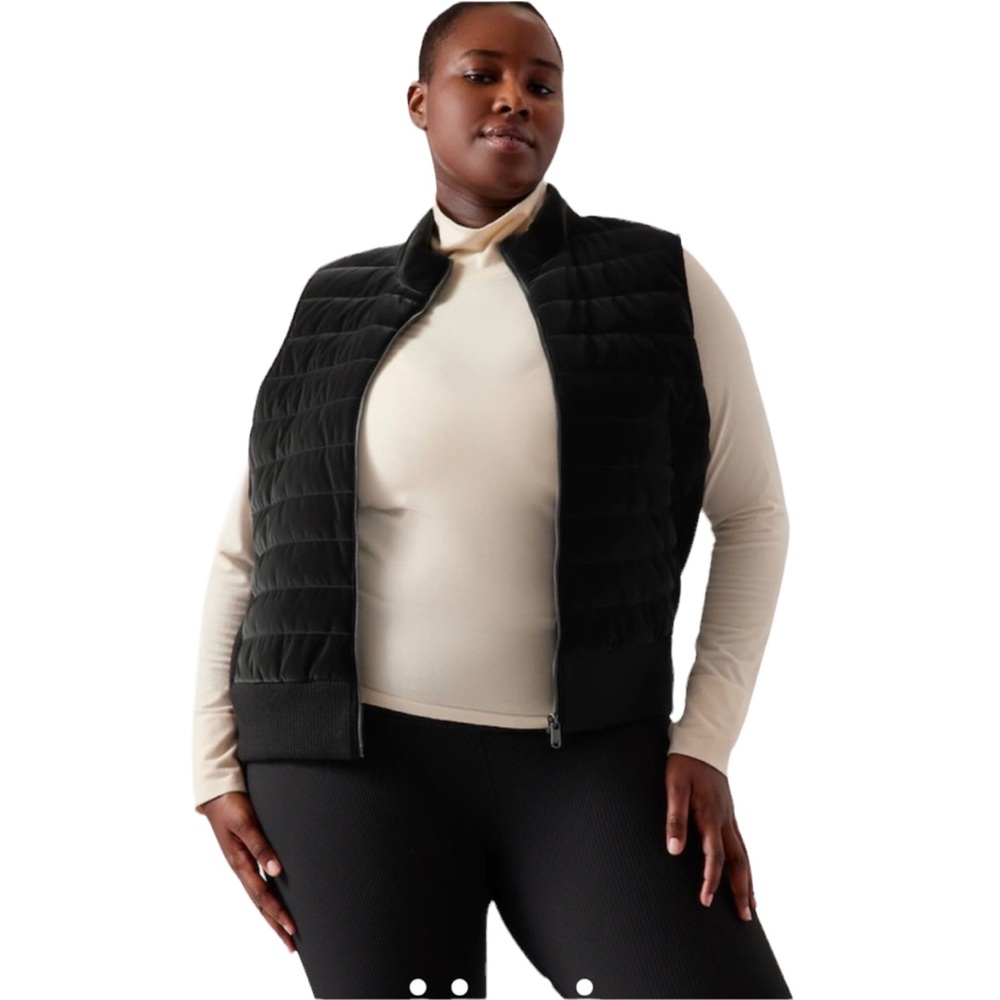 Athleta | Hanover Hybrid Vest | Puffy Vest | Full Zip | Black | NWT | Women's 1X